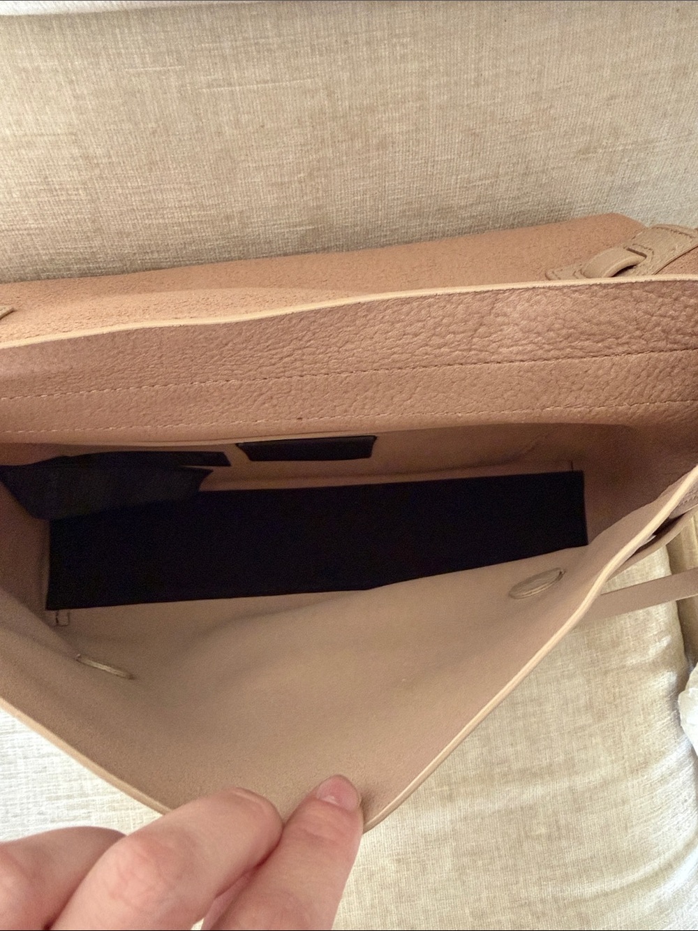 AllSaints Pebbled Leather Shoulder Bag in Light Tan/Taupe - Picture 6 of 7